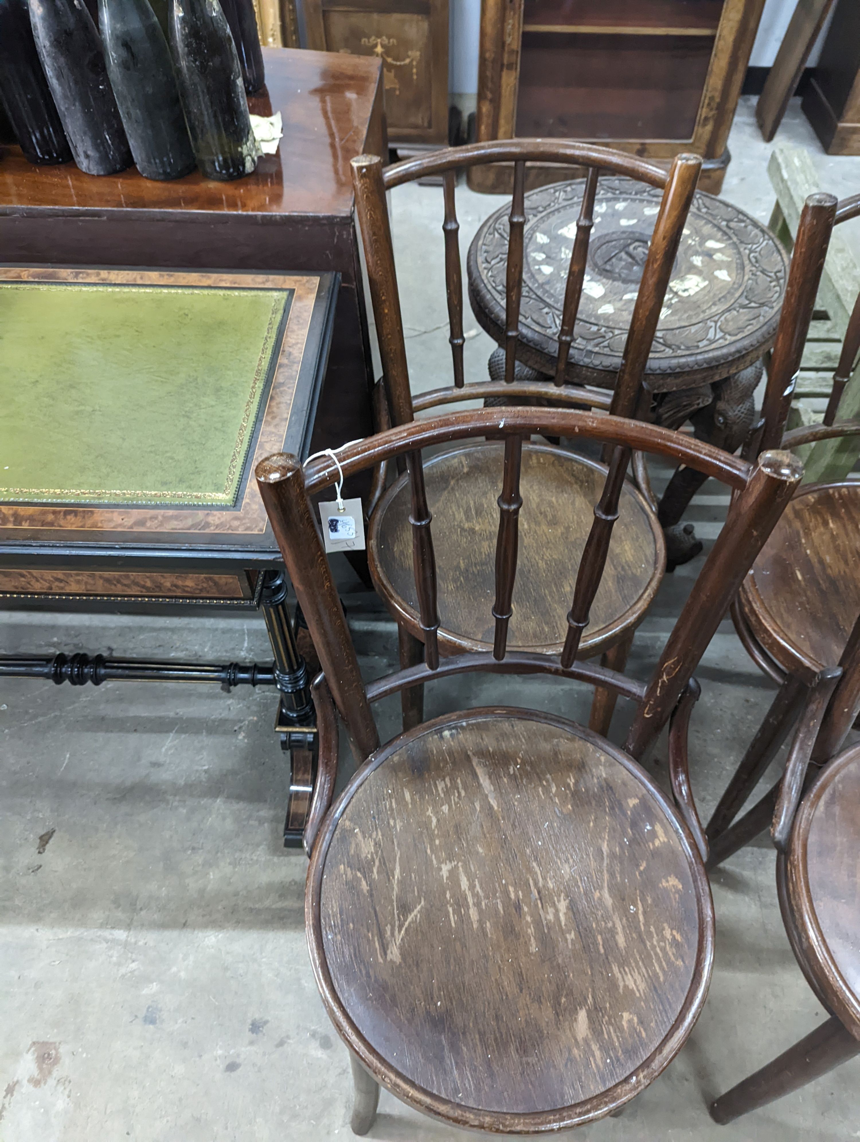 A set of four Czechoslovakian bentwood chairs